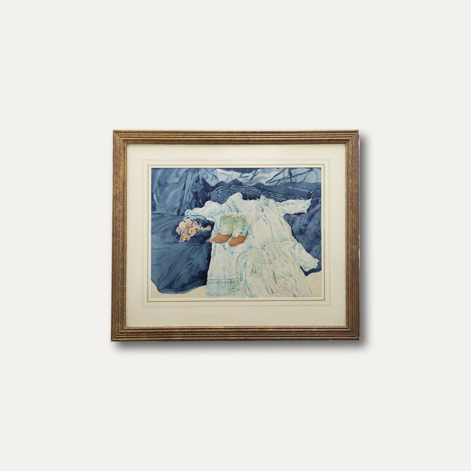 Nancy Petley Jones (B.1953) Framed 20th Century Watercolour, The First Shoes photo buy