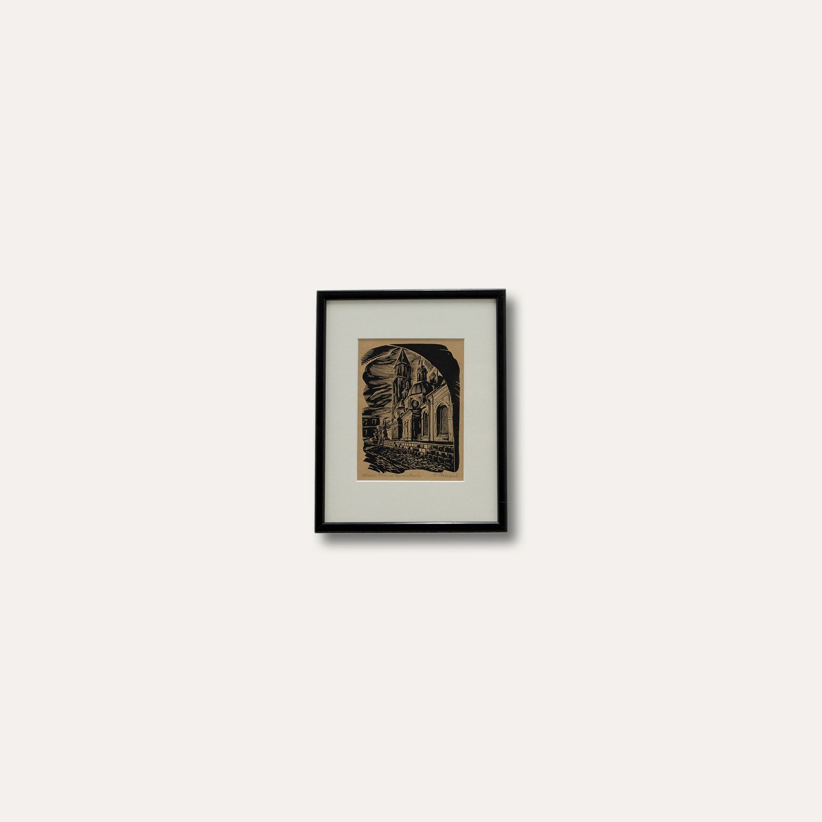Stanislaw Raczynski (1903 1982) Mid 20th Century Woodcut, Sigismund's Chapel photo vinterior
