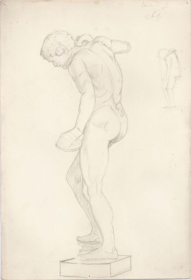 Lorna Bing (1897 1993) 1915 Graphite Drawing, The Dancing Faun III photo furniture