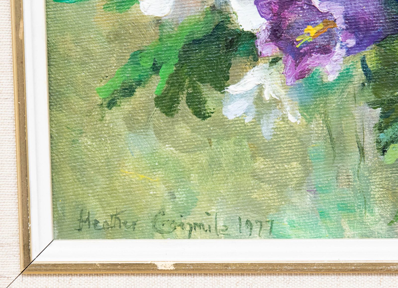 Heather Craigmile Framed 20th Century Oil, Penstemons & Coneflowers photo vinterior