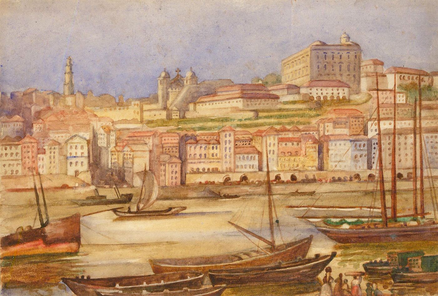 Late 19th Century Oil Italian Skyline