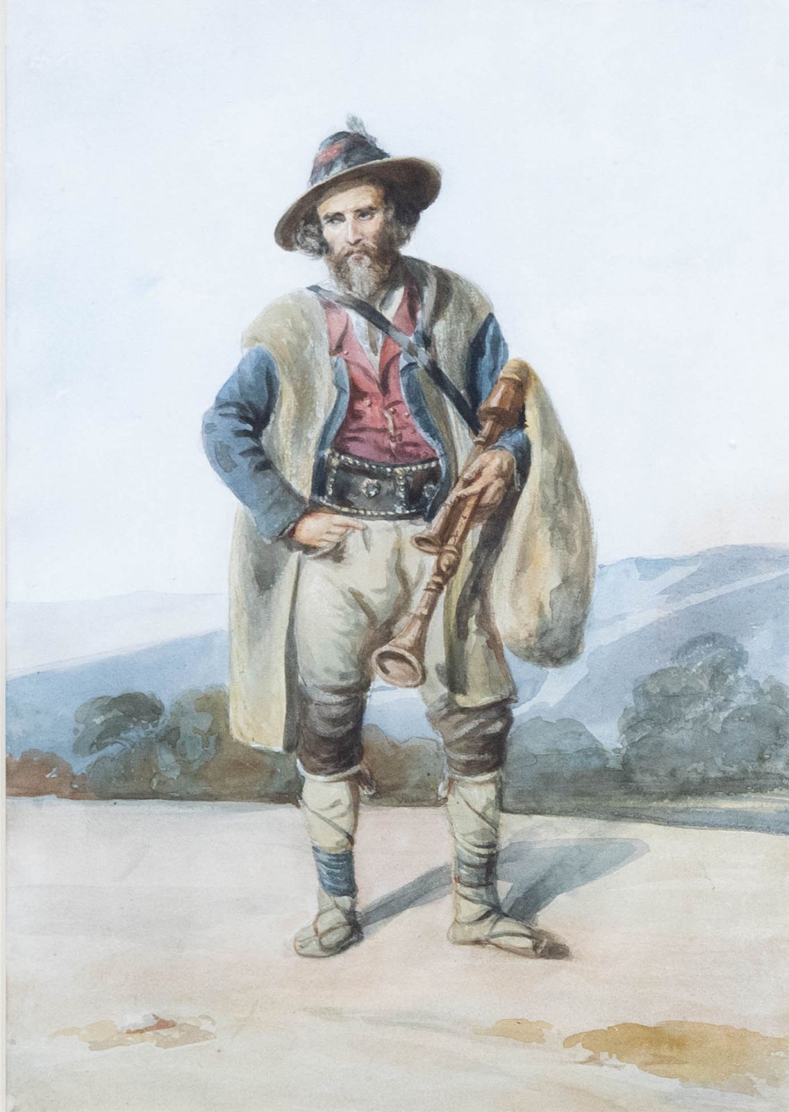 Attrib. Susan Vincent  19th Century Watercolour, Man In An Alpine Landscape photo furniture