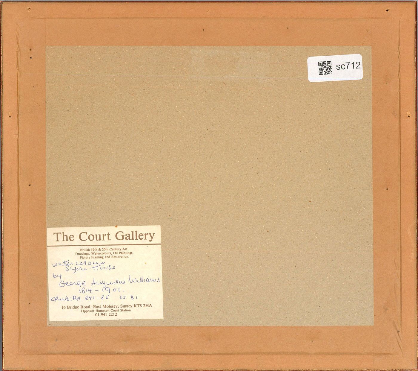 Attrib. George Augustus Williams (1814 1901) Framed Watercolour, Syon House photo for sale