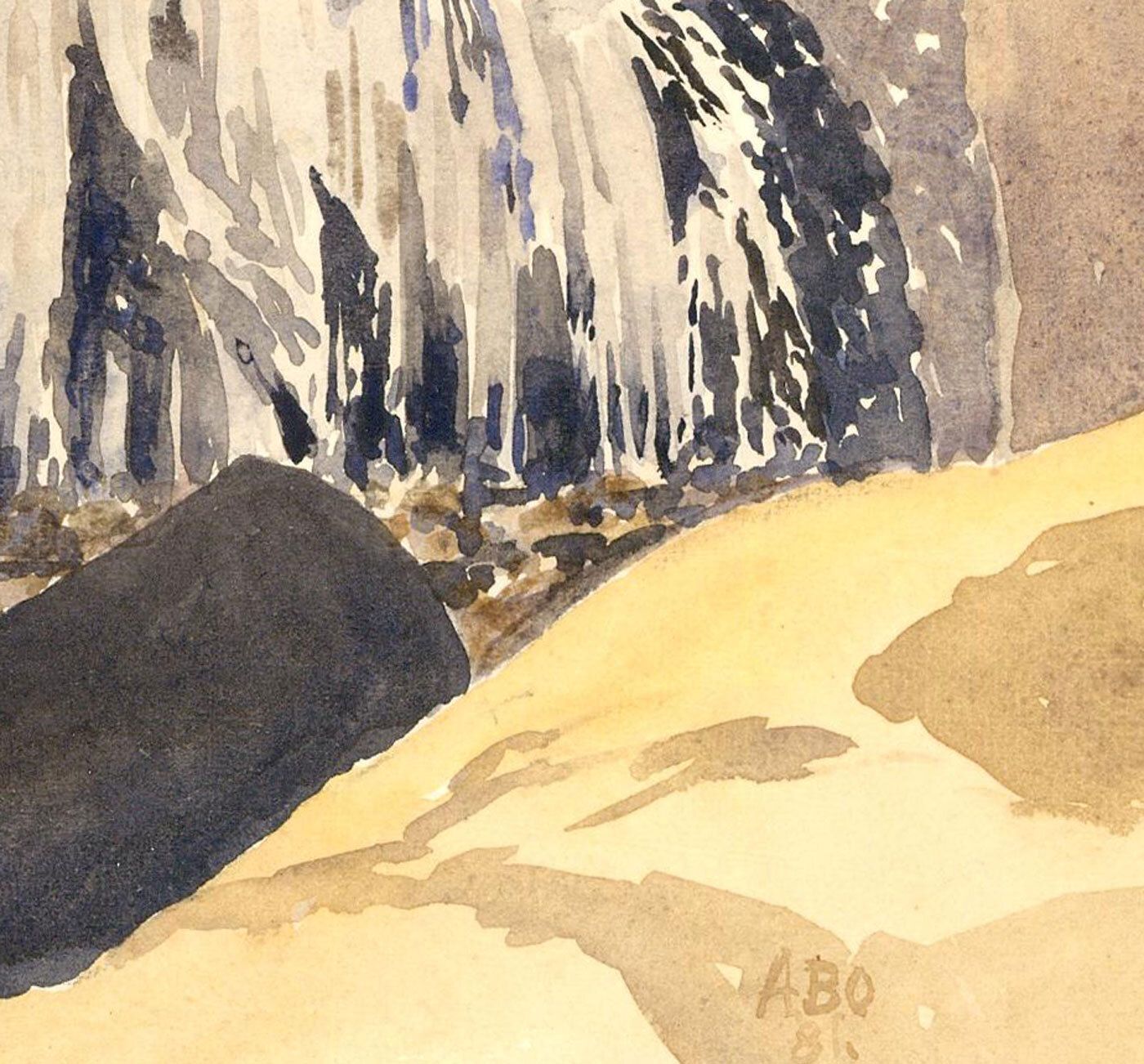 Albert B. Ogden (1928 2022) 1981 Watercolour, Waterfall, Watendlath photo for sale