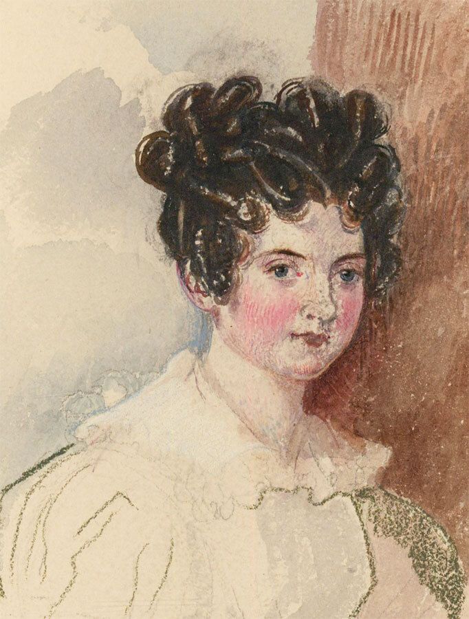 Harriet Cheney (1771 1848) C.1825 Watercolour, Portrait Of A Young Lady