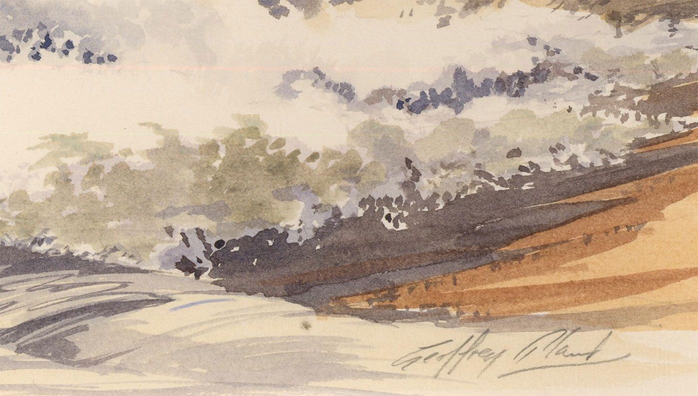 Geoffrey Plant (1939 2000) 20th Century Watercolour, Crashing Waves photo for sale