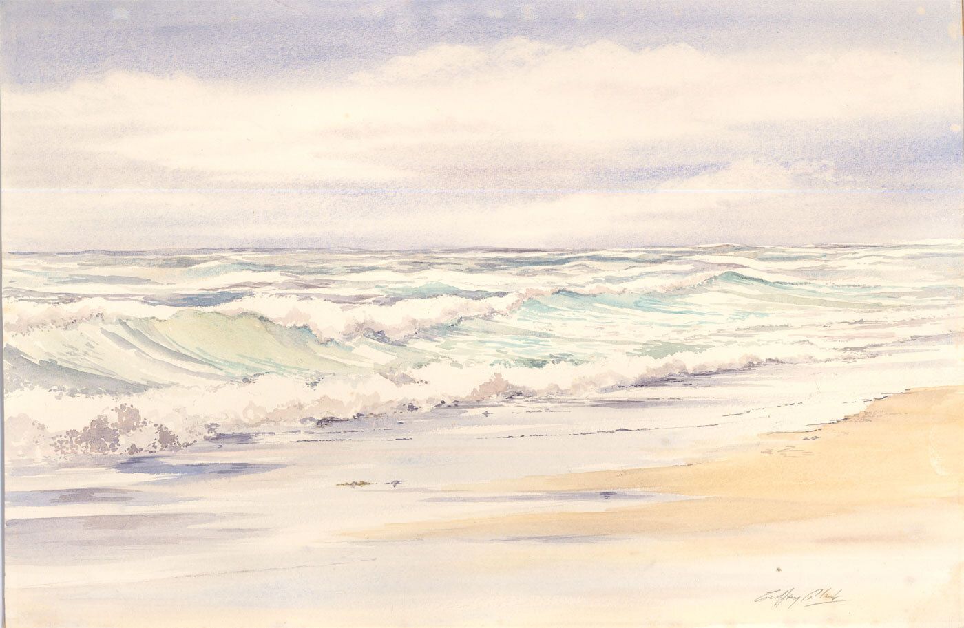 Geoffrey Plant (1939 2000) 20th Century Watercolour, Expansive Waves