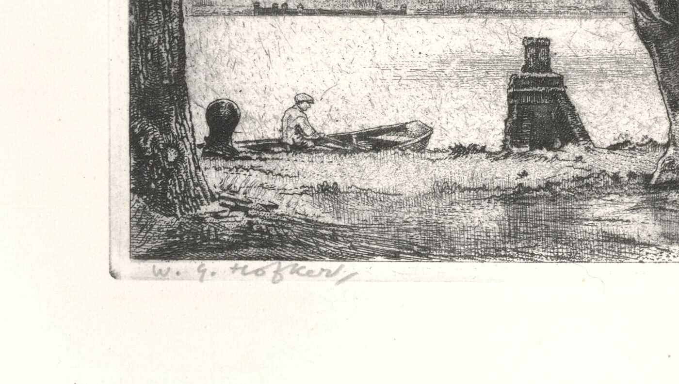 Willem G. Hofker (1902 1981) 1948 Etching, The Cart Horses photo for sale