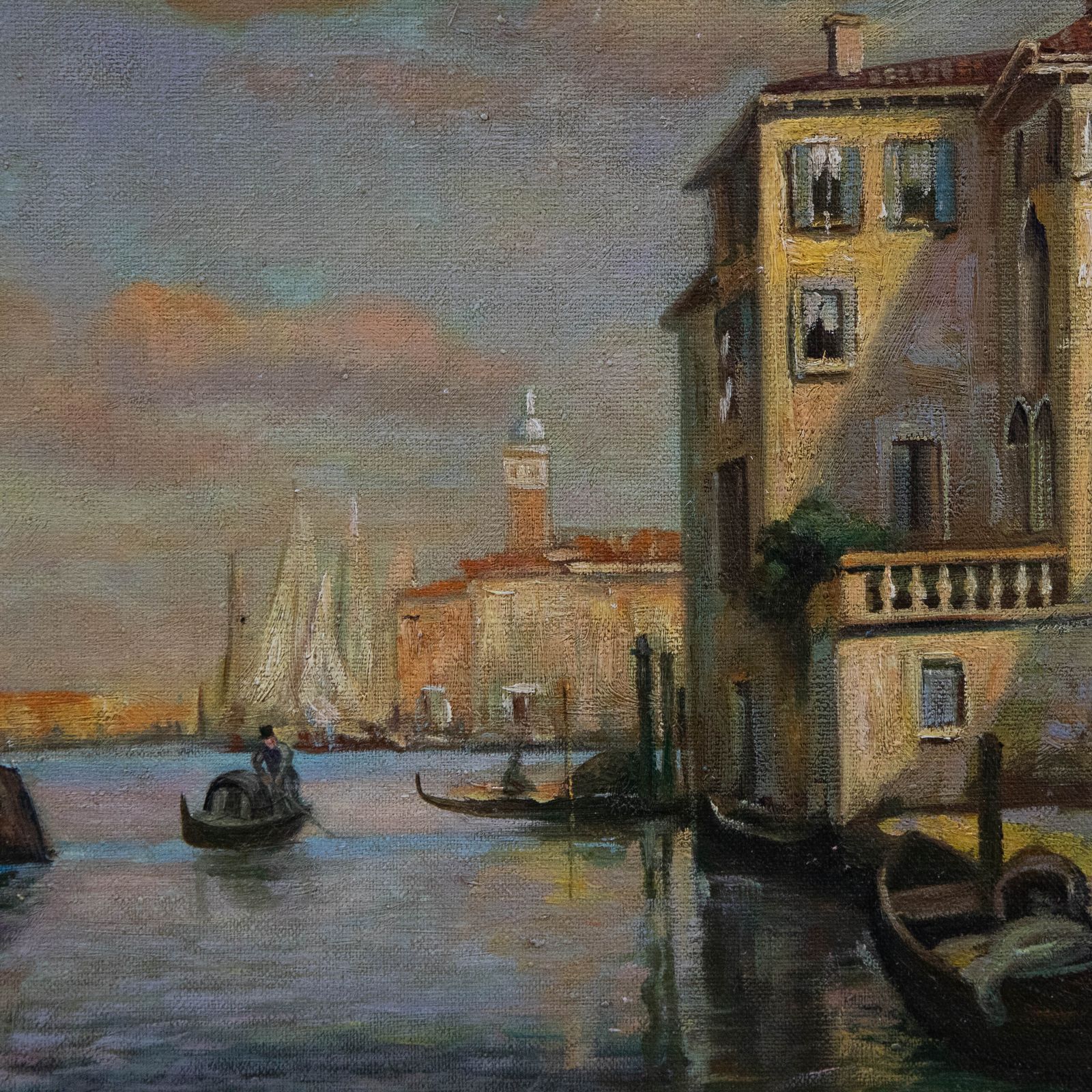 Follower Of Antoine Bouvard (1870 1956) Oil, An Evening In Venice 82 photo Art