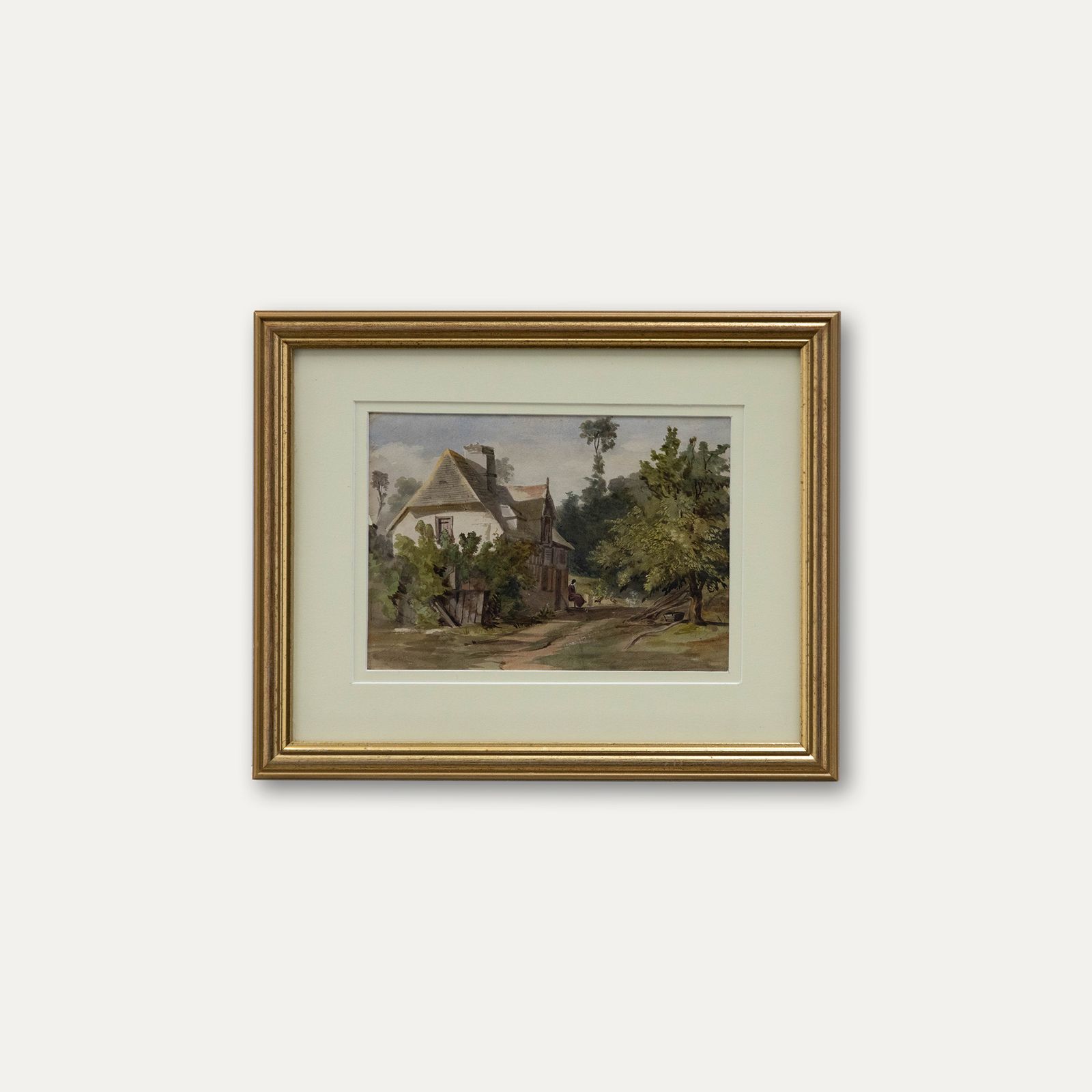 E. Worsley  1842 Watercolour, A Moment Of Contemplation photo vinterior