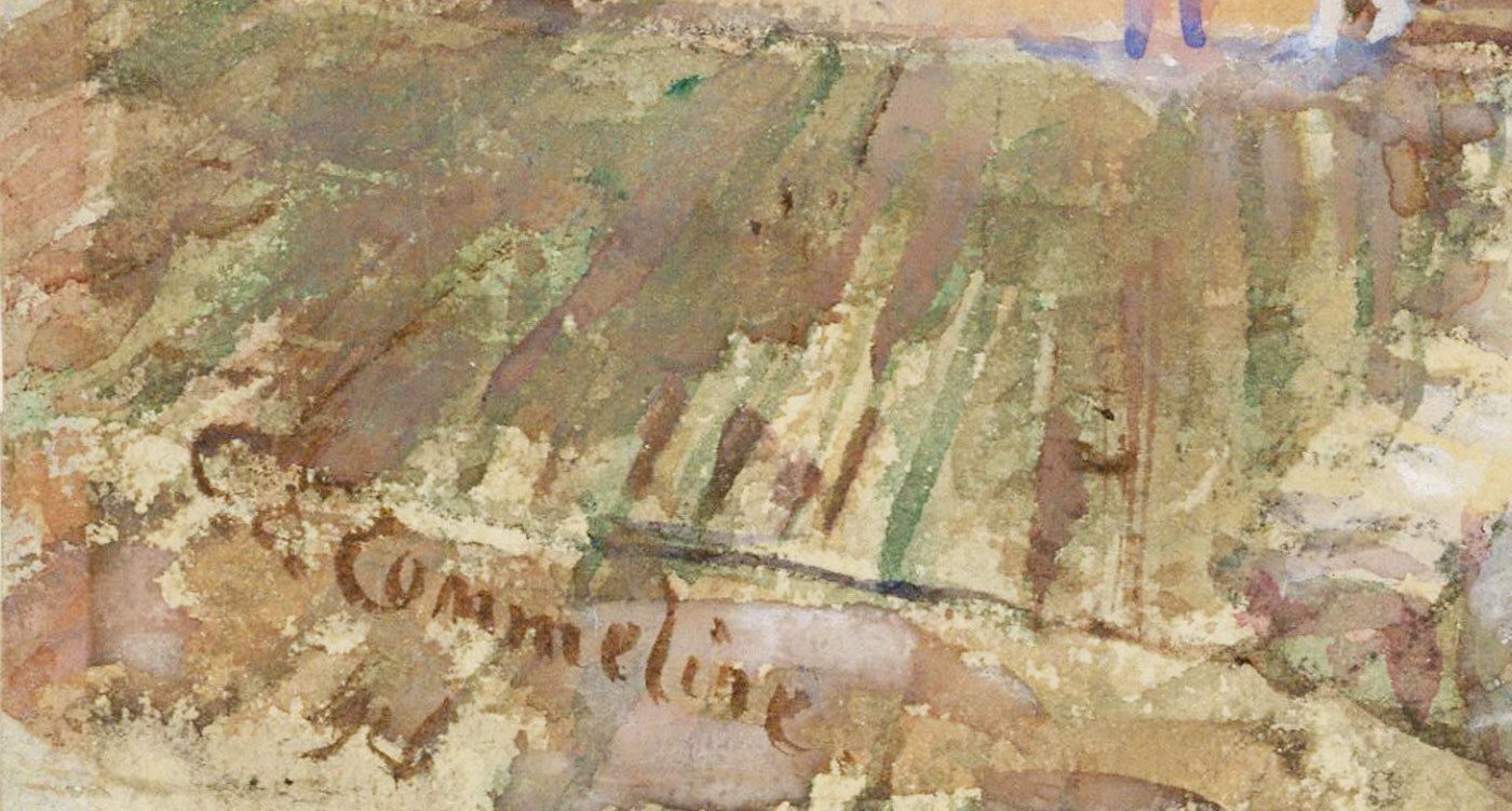 C. Commeline Early 20th Century Watercolour, Portuguese Village photo for sale