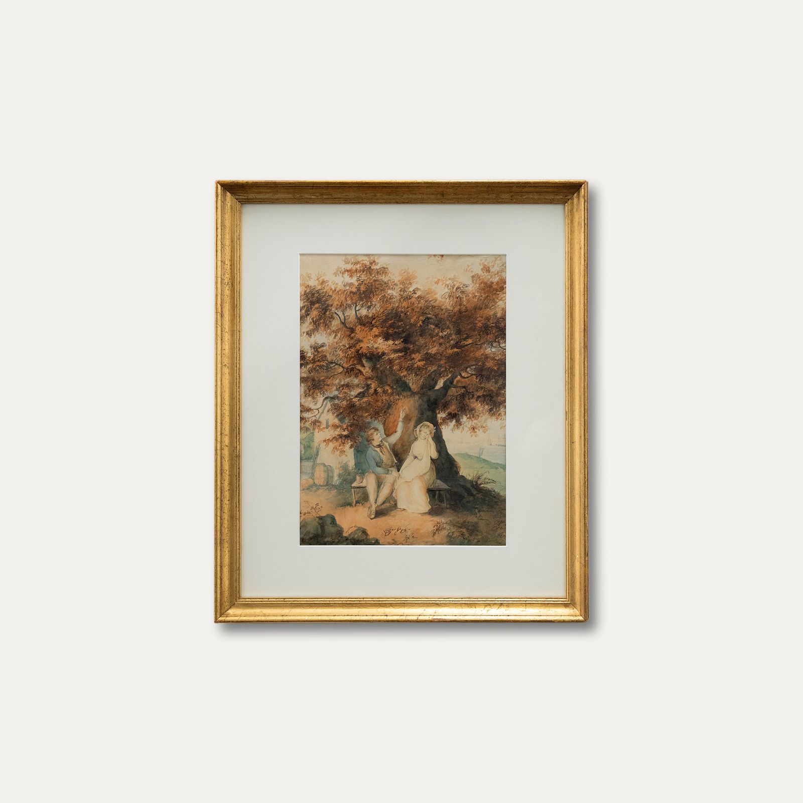 Follower Of Francis Wheatley Early 19th Century Watercolour, Lover's Dispute photo vinterior
