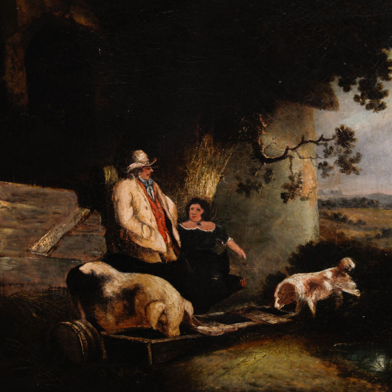 Naive School Early 19th Century Oil The Farmstead photo Art