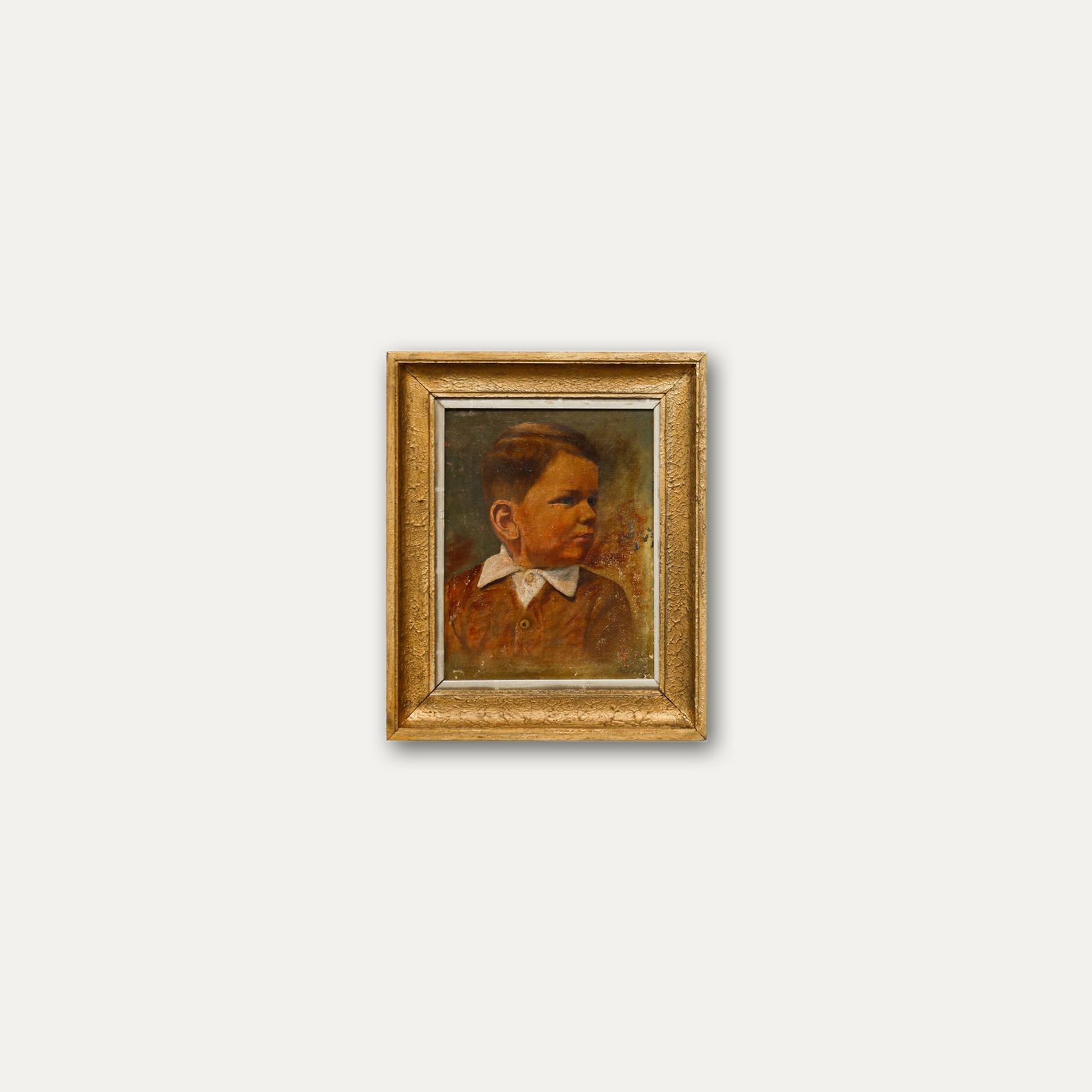 Framed Mid 20th Century Oil Portrait Of A Boy photo buy