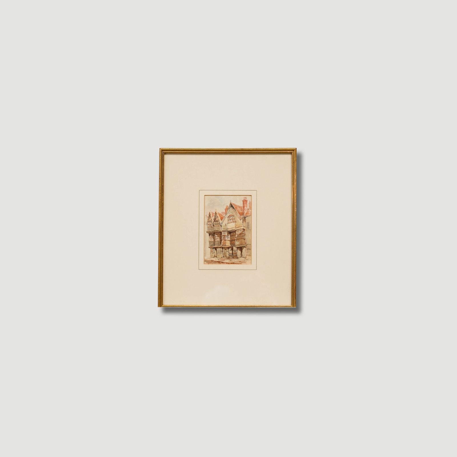 Ernest Parkman (1856 1921) Framed Watercolour, Old Houses Lewins Mead photo buy