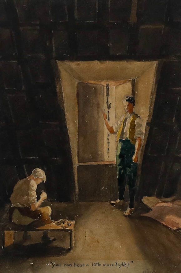 Framed Early 20th Century Watercolour You Can Bear A Little More Light? photo furniture