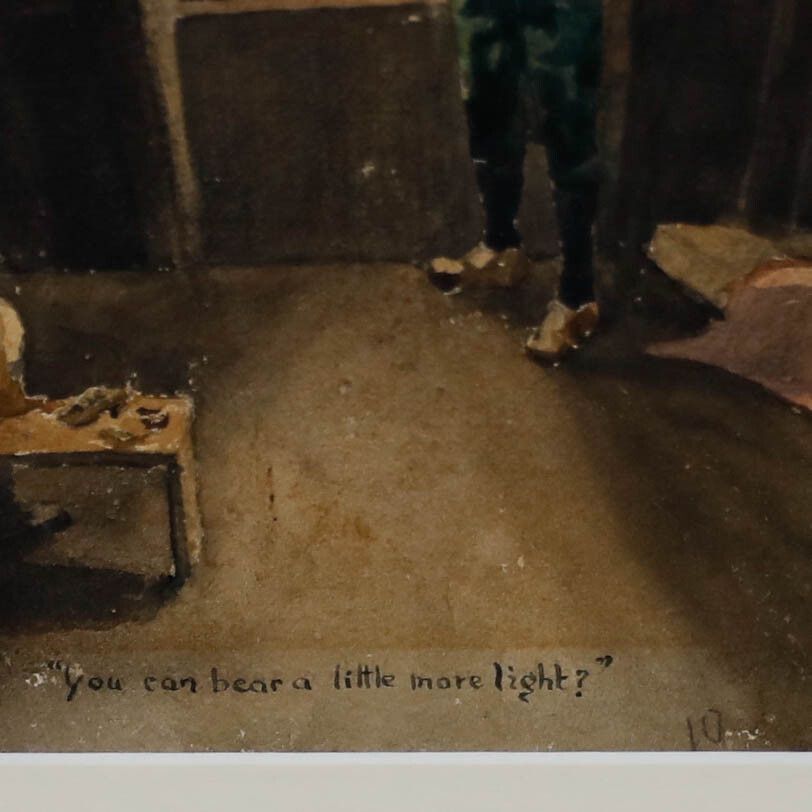 Framed Early 20th Century Watercolour You Can Bear A Little More Light? photo Art