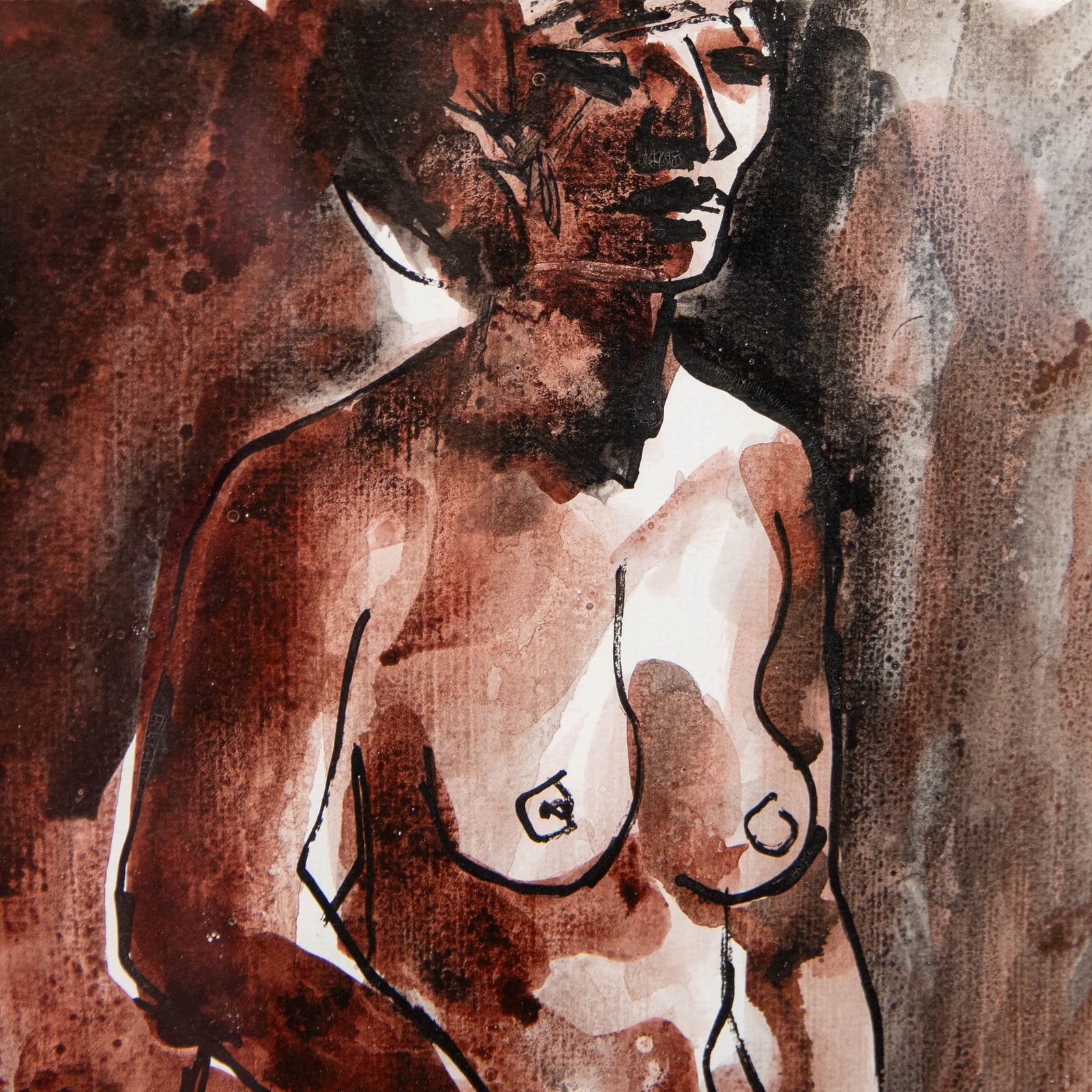 Roy Walker (1936 2001) 1988 India Ink, Kneeling Nude photo 142.0
