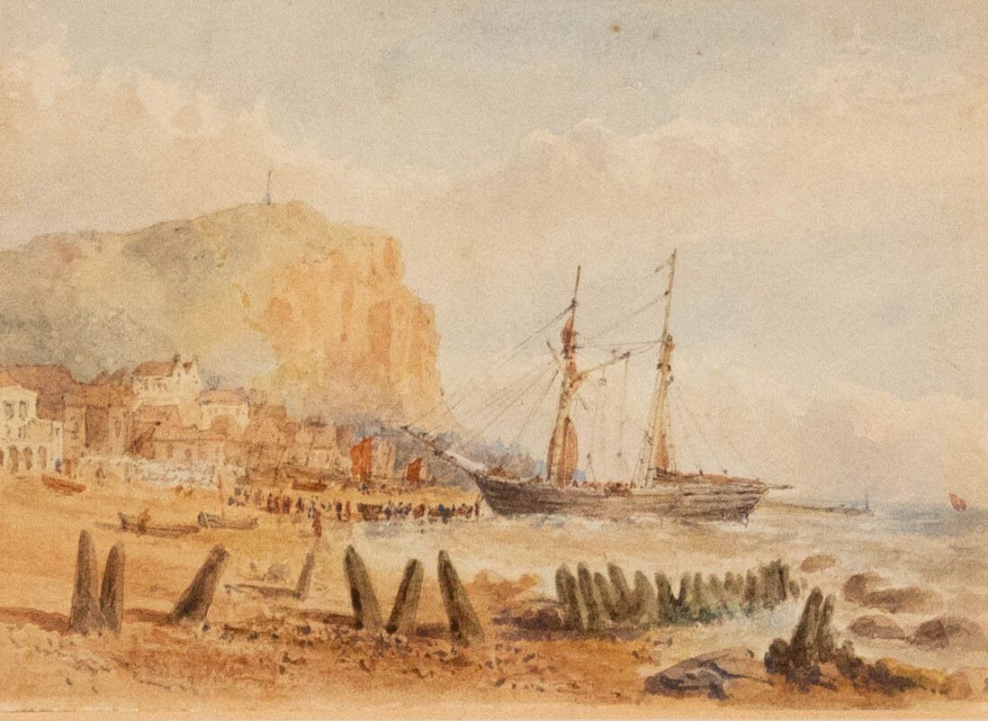 J. W. Haworth 19th Century Watercolour, Near Hastings photo furniture