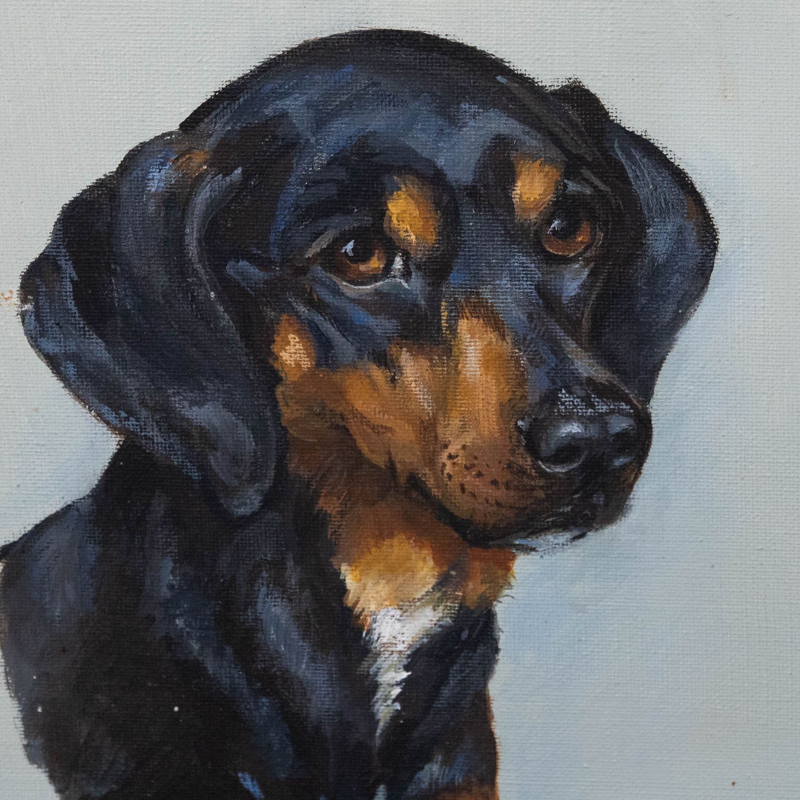 E. Hunter Framed 20th Century Oil, Portrait Of Tigger photo Art
