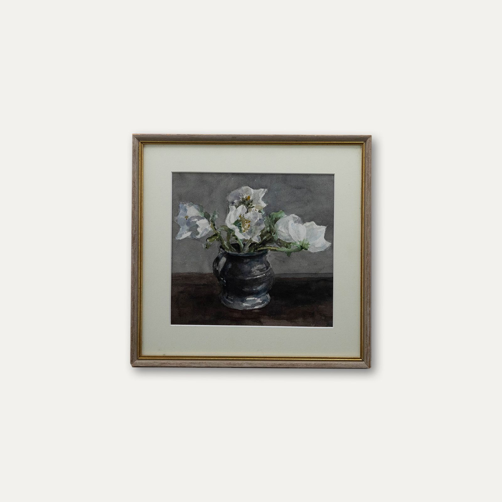 Mid 20th Century Watercolour Dog Roses photo vinterior