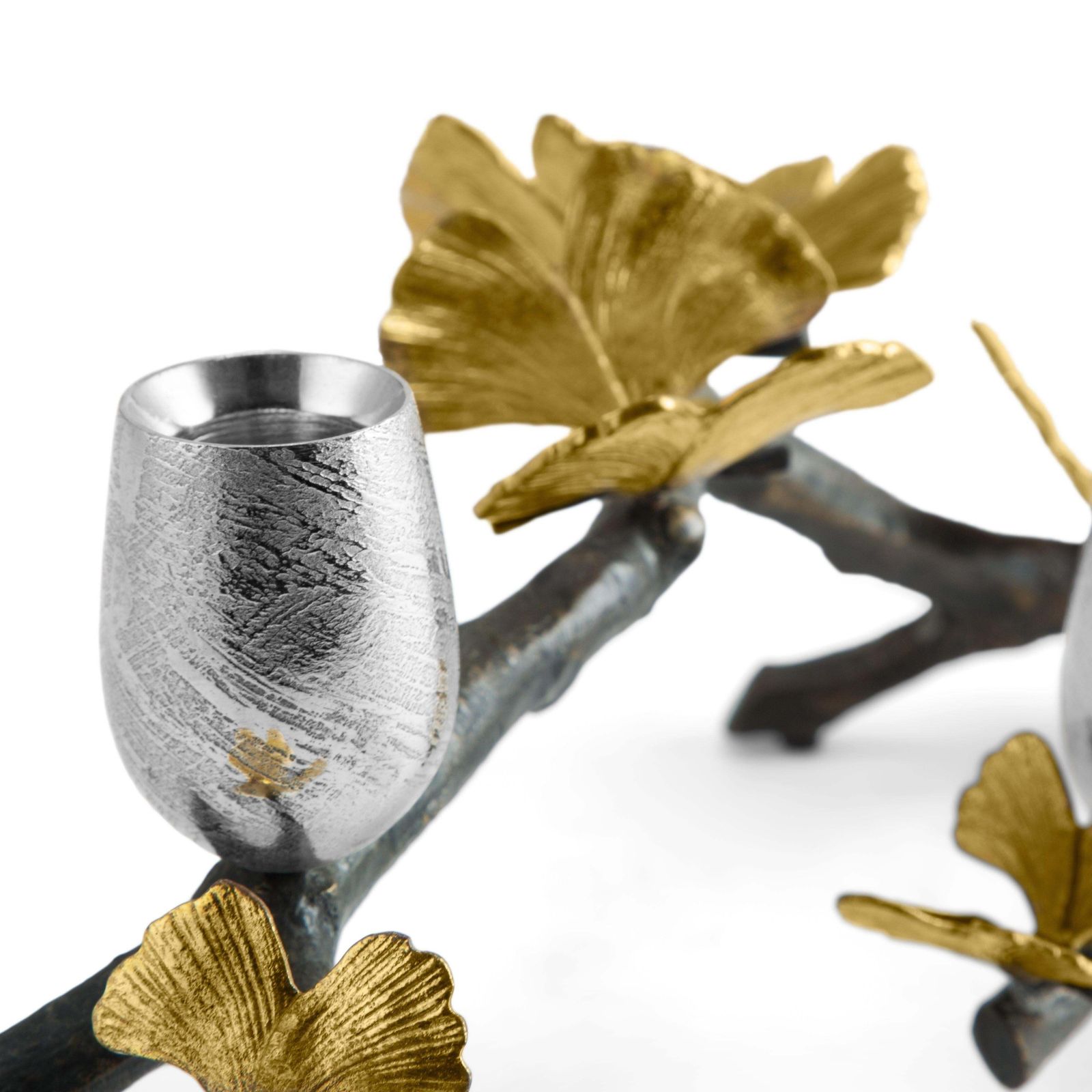 Butterfly Ginkgo Candlesticks, Long Model Made From Oxidised Nickel Plated Brass photo furniture