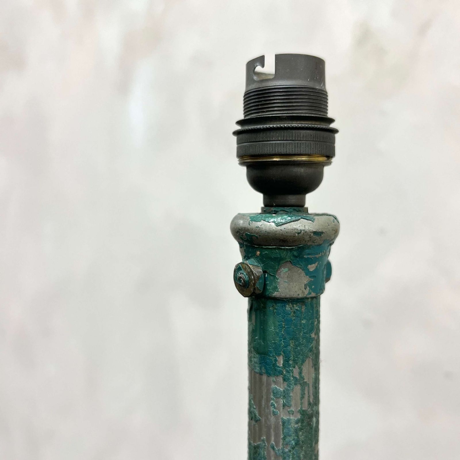Lighting French 19th Century Green Lion Paw Floor Table Lamp photo