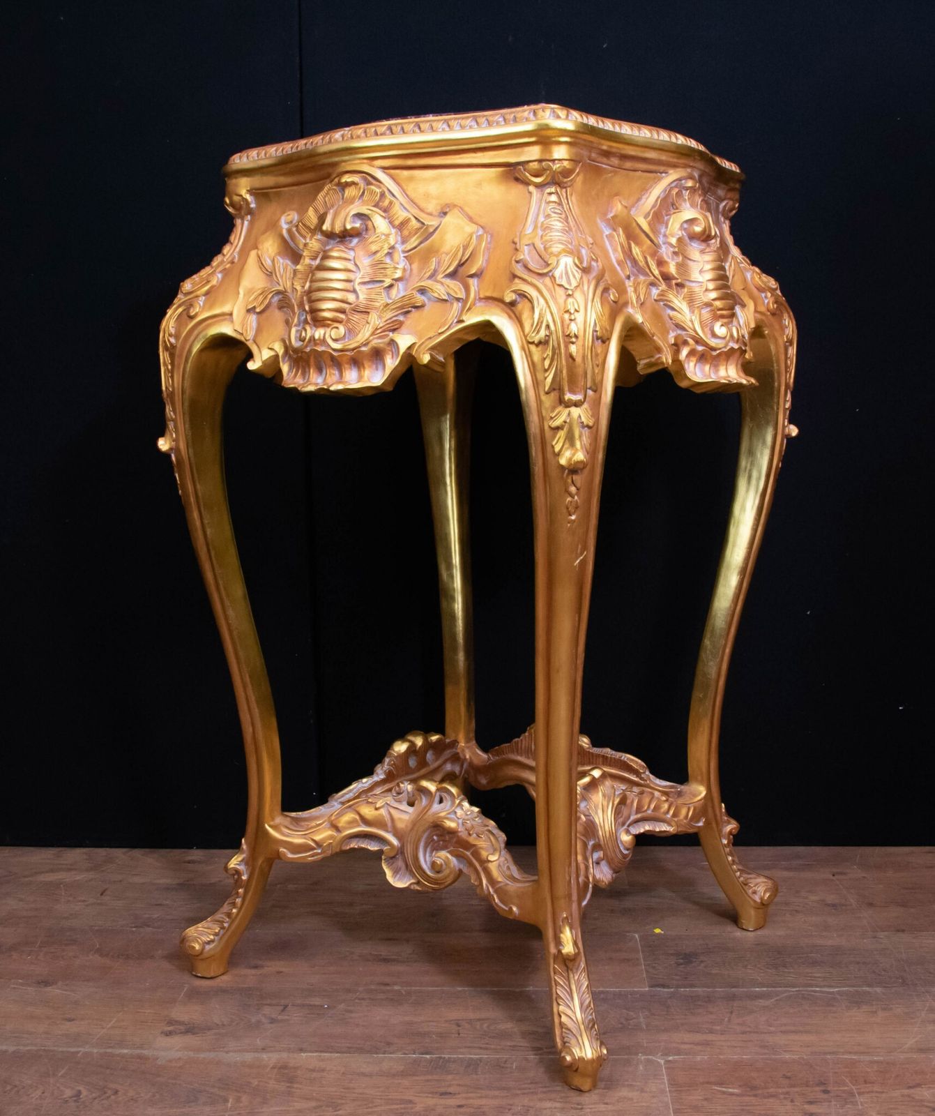 Pair Italian Rococo Tables   Gilt Pedestal Stand photo for sale
