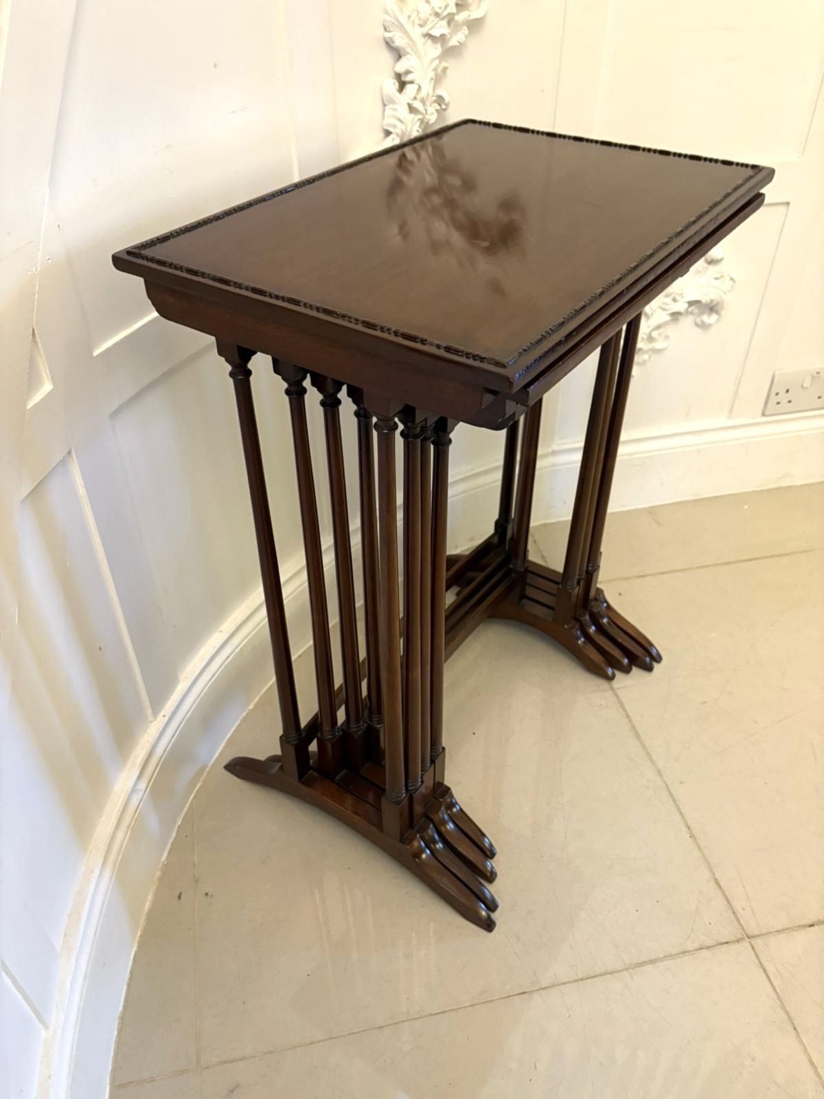 Antique Early 20th Century Quality Mahogany Nest Of Four Tables photo for sale
