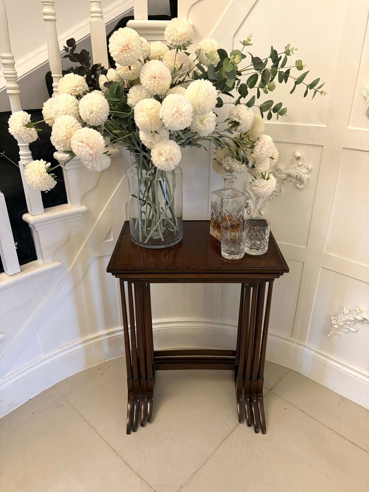 photo vinterior Antique Early 20th Century Quality Mahogany Nest Of Four Tables