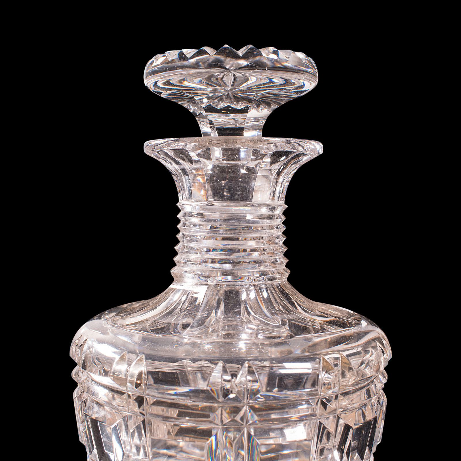 photo furniture Pair, Antique Sherry Decanters, English, Glass, Spirit, Liquor Flask, C.1910