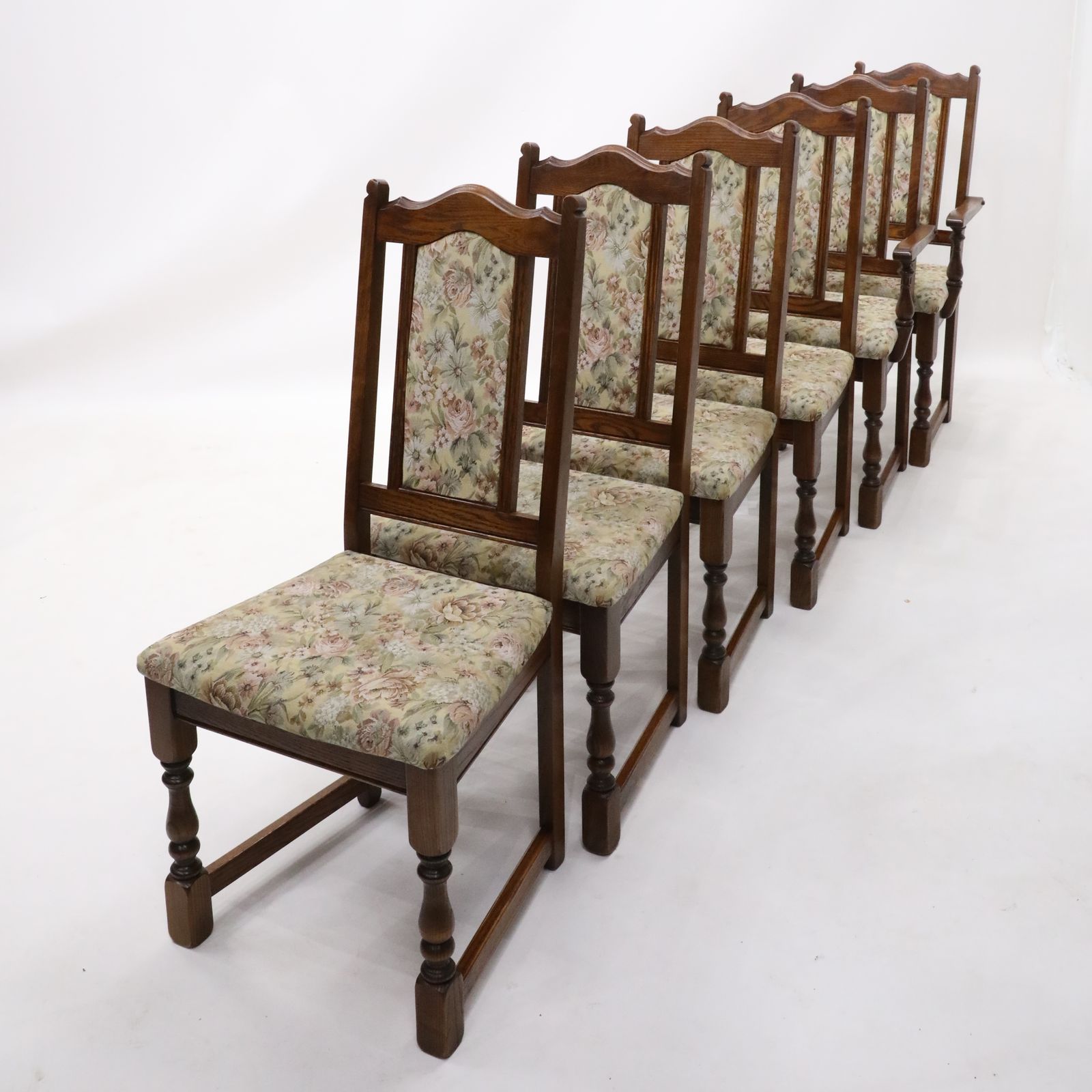 6 Old Charm Dining Chairs Tonwell Rose Upholstery Tudor Brown Free Uk Delivery* photo furniture