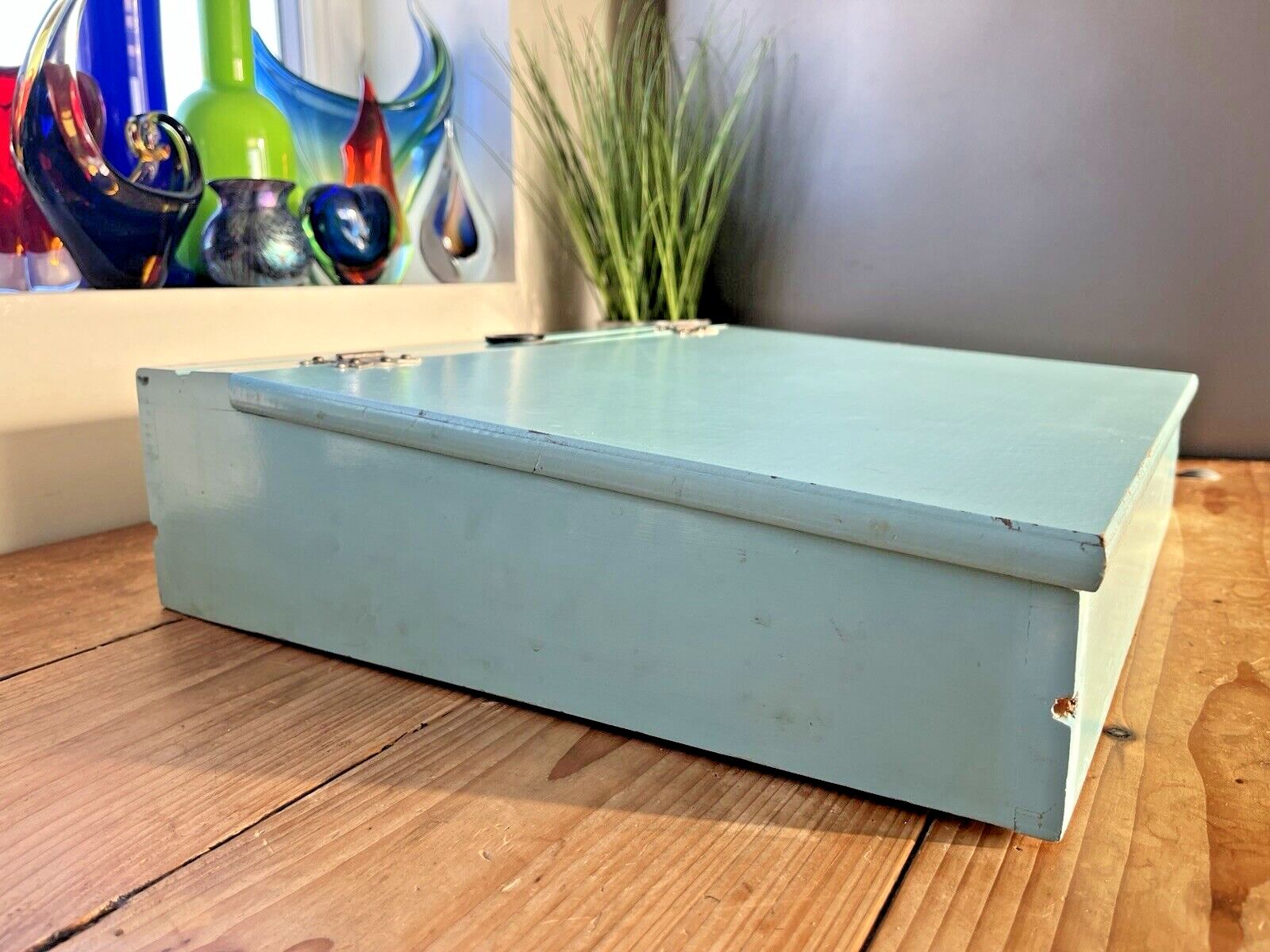 Mid Century 50's Wooden Reno Series Artist Storage Box Easel Writing Slope Paint photo vinterior