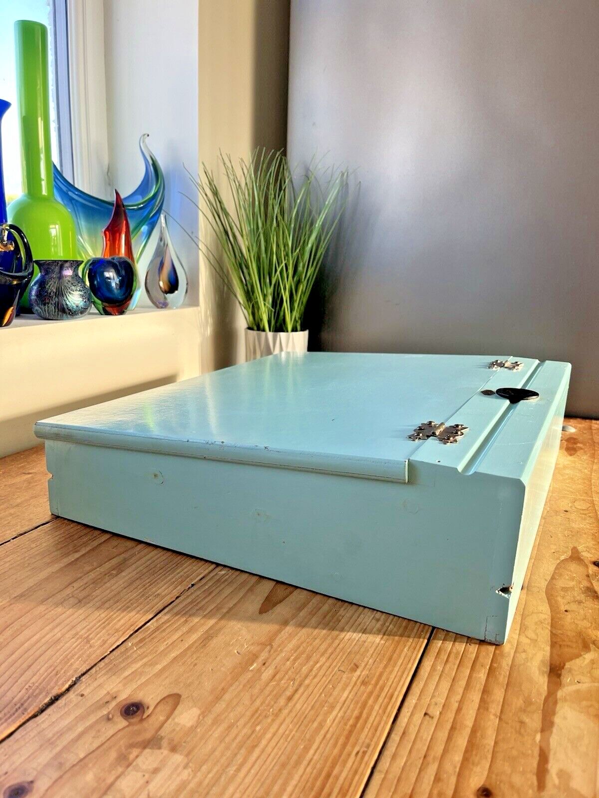 Mid Century 50's Wooden Reno Series Artist Storage Box Easel Writing Slope Paint photo vintage
