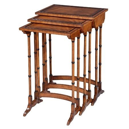Antique Style Nest Of 3 Tables In Mahogany photo Furniture