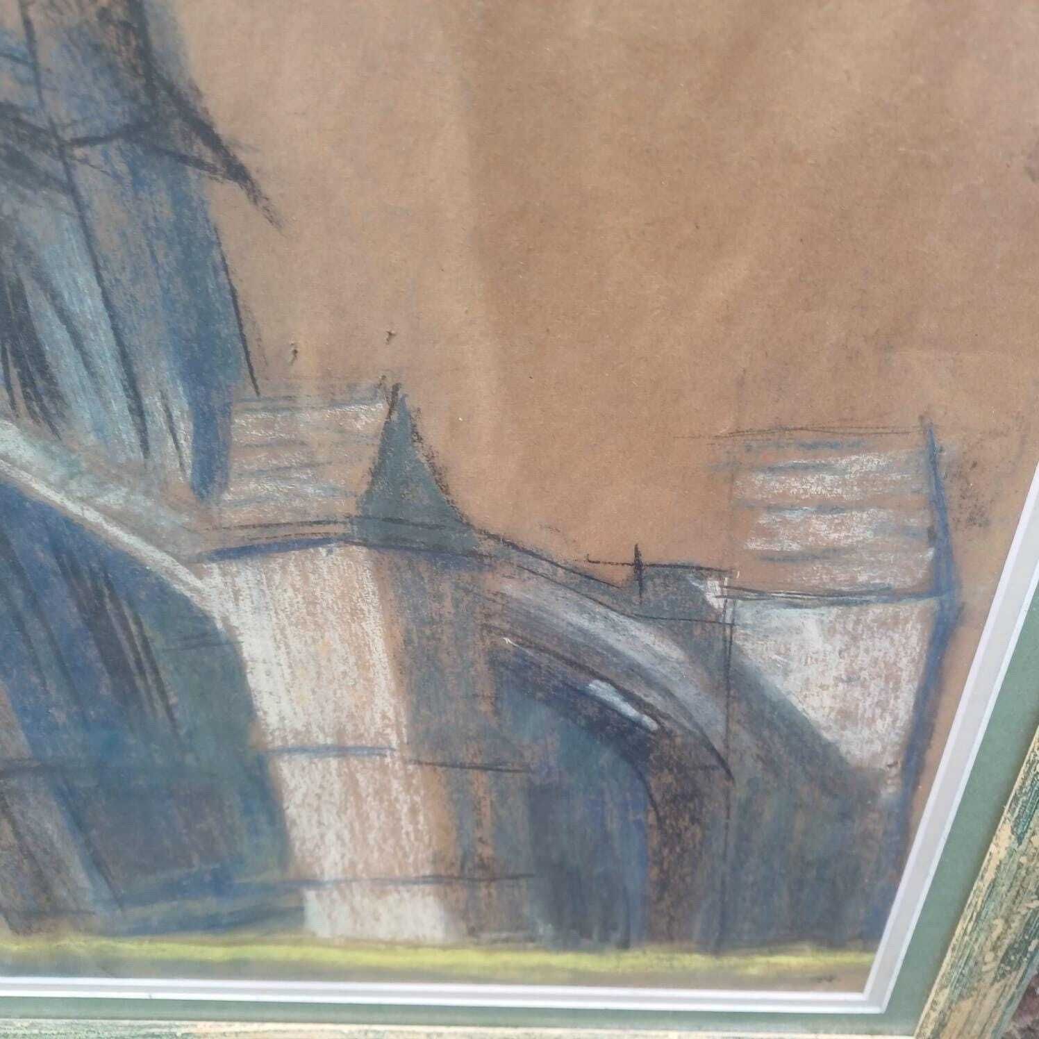 Vintge Original Cathedral Pastel By Shirley Rothera (1936 2017)   British Contemporary Artist photo 85.0