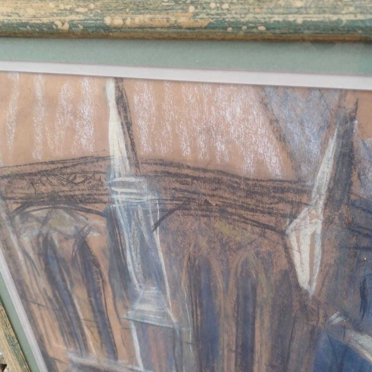 Vintge Original Cathedral Pastel By Shirley Rothera (1936 2017)   British Contemporary Artist photo vinterior
