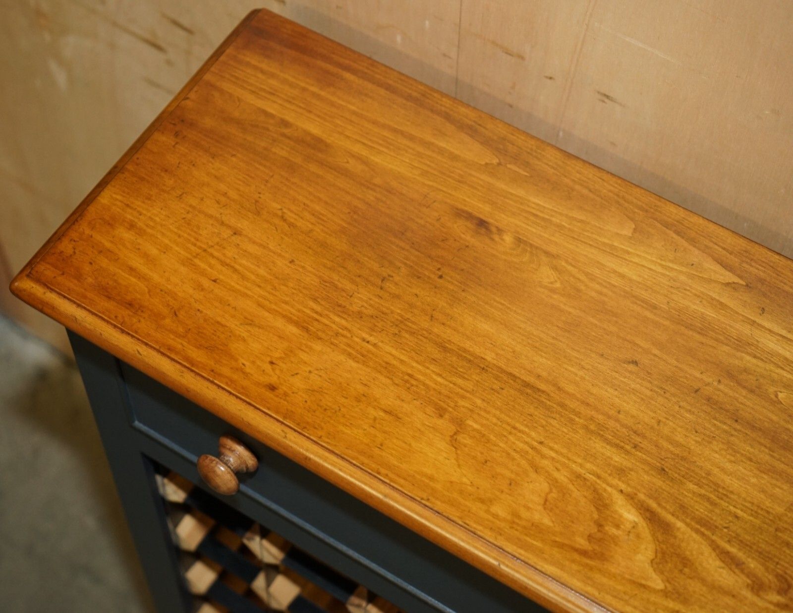 Lovely Reclaimed & Painted 36 Bottle Wine Champagne Rack Sideboard With Drawer photo buy