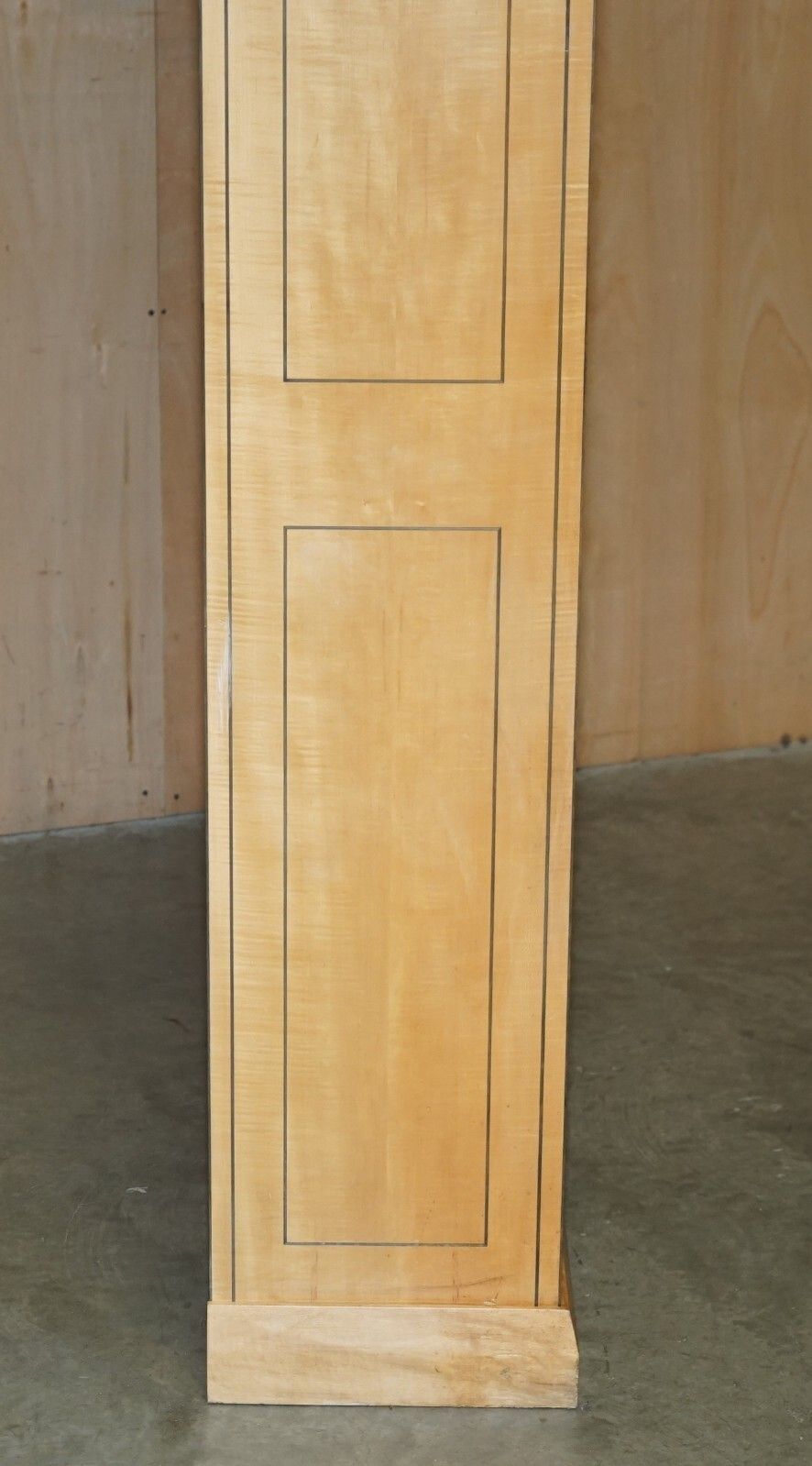 9500.0 Pair Of Huge 2.5 Meter Tall Satin Birch & Walnut Steeple Top Library Bookcases photo