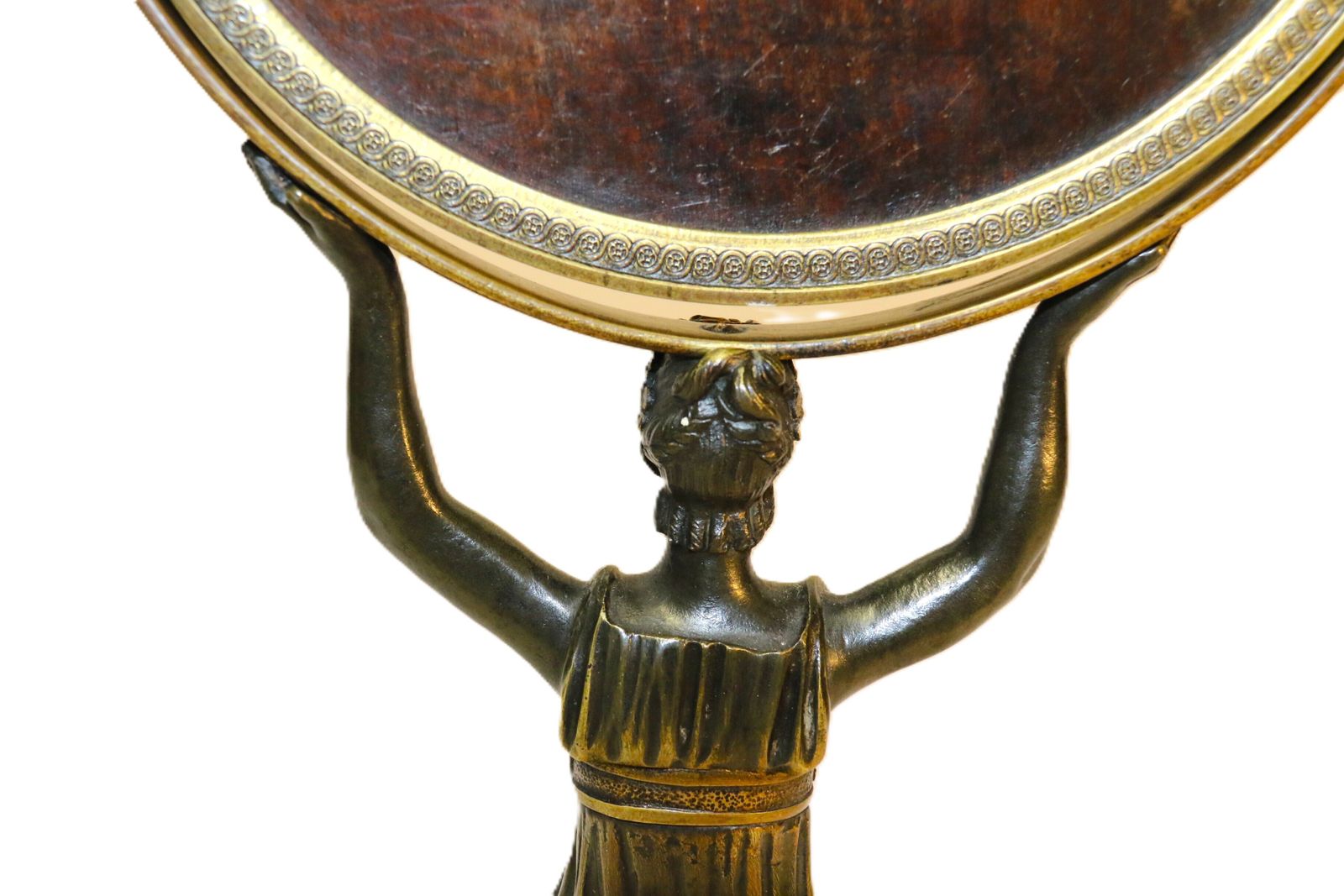 photo furniture A 200 Years Old French Bronze Empire Period Adjustable Pedestal Mirror, Circa 1820