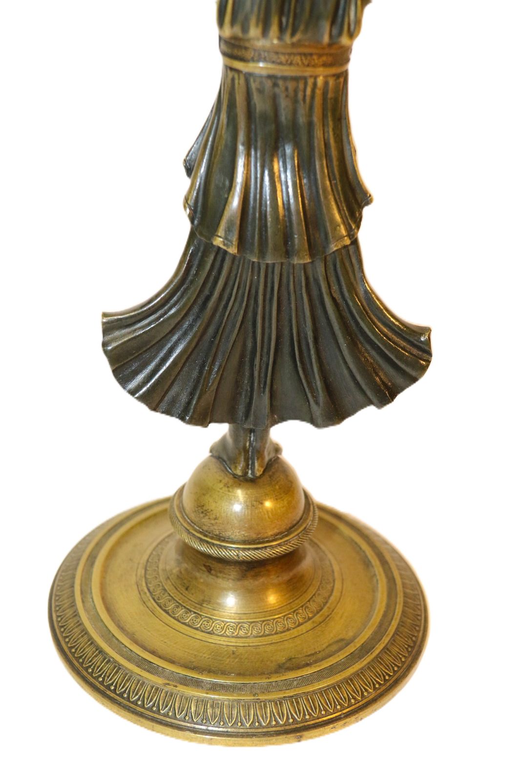 1075.0 A 200 Years Old French Bronze Empire Period Adjustable Pedestal Mirror, Circa 1820 photo