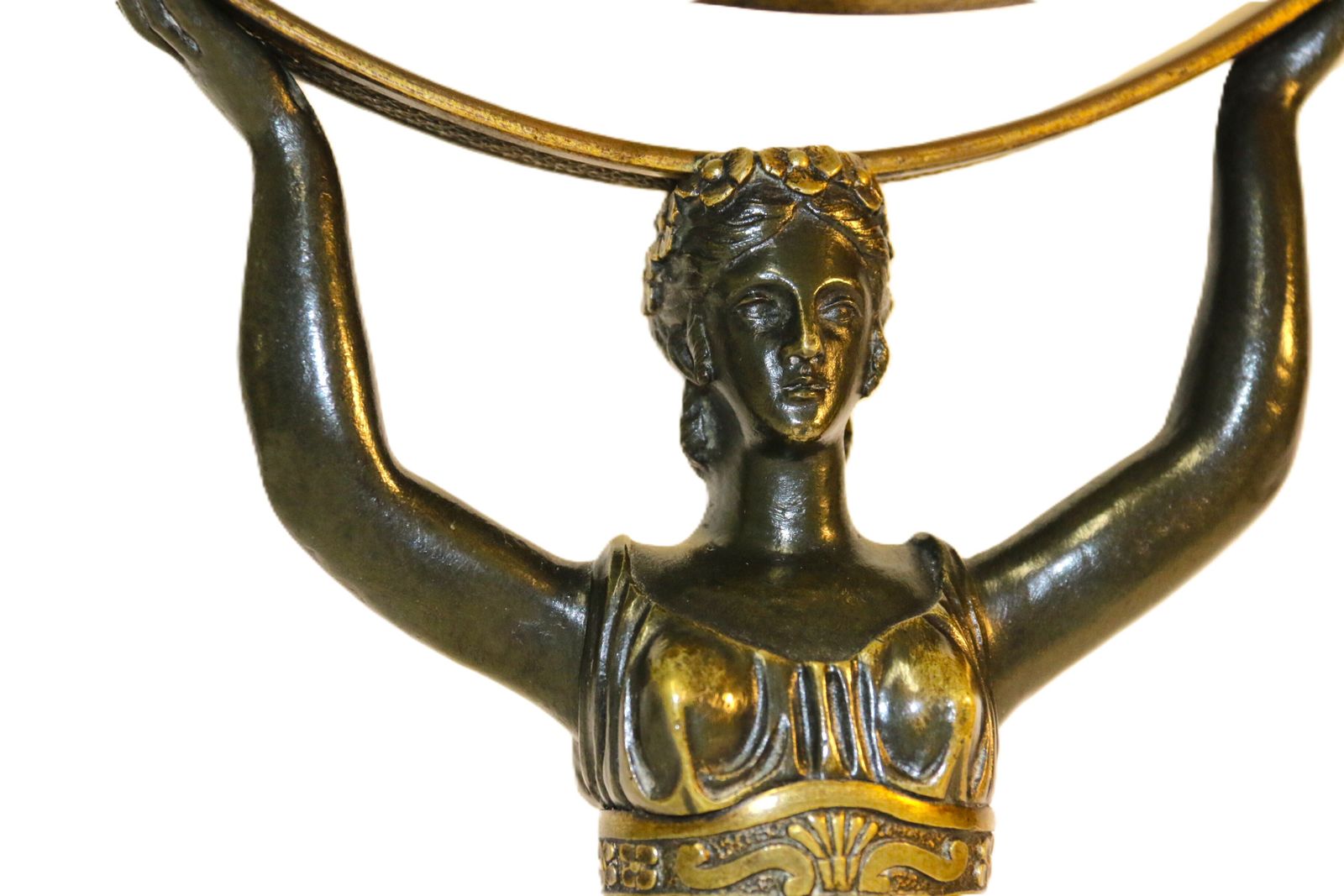 photo vinterior A 200 Years Old French Bronze Empire Period Adjustable Pedestal Mirror, Circa 1820