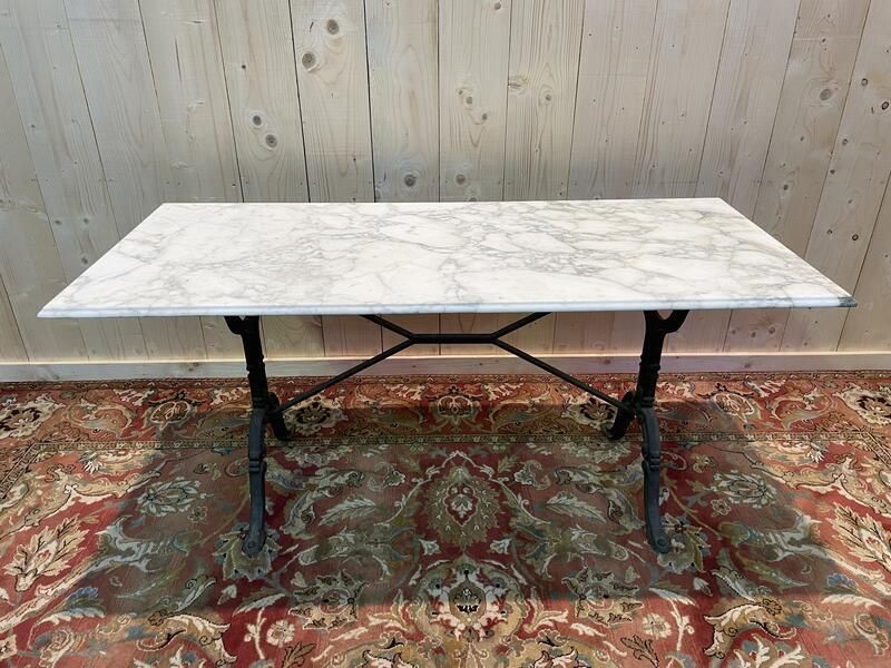 Table De Bistrot En Fonte Et Marbre
