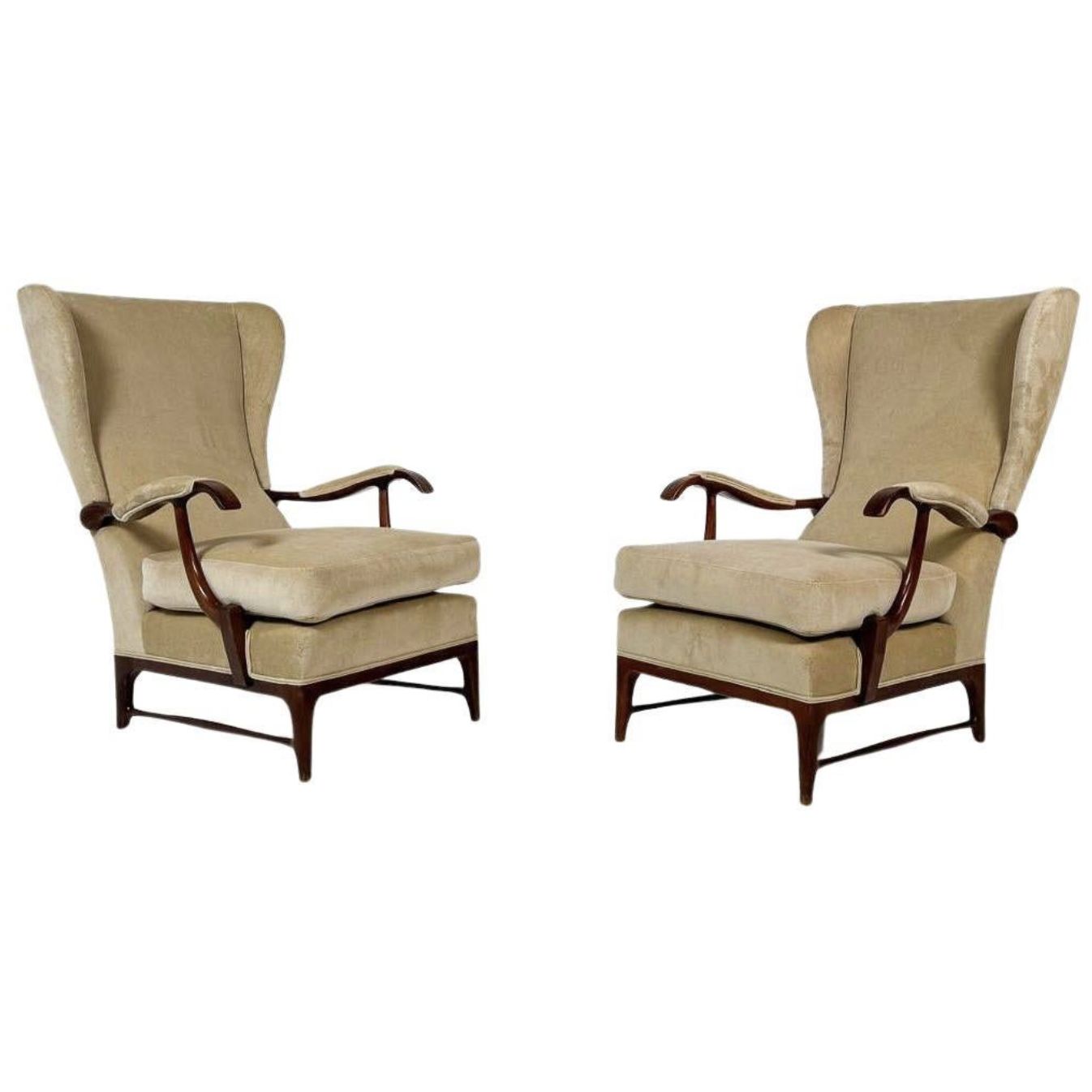 Mid Century Modern Pair Of Paolo Buffa Armchairs, 1950s – New Upholstery
