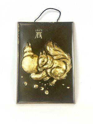 Bronze Squirrel Wall Plaque Or Relief By Albrecht Dürer, 1970s