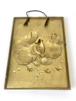 Bronze Squirrel Wall Plaque Or Relief By Albrecht Dürer, 1970s photo 223.0