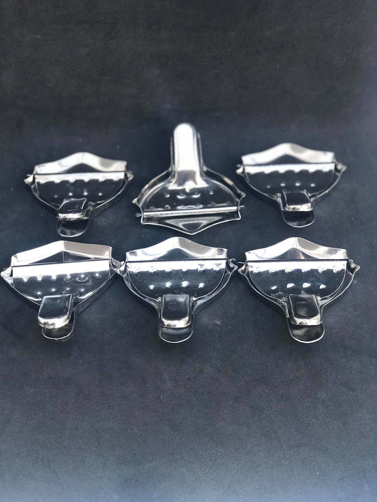 Lemon Squeezers 6 Old Individual Metal, Retro Table, Vintage Table, Hostess Gift, Table Oysters, Seafood Table photo furniture