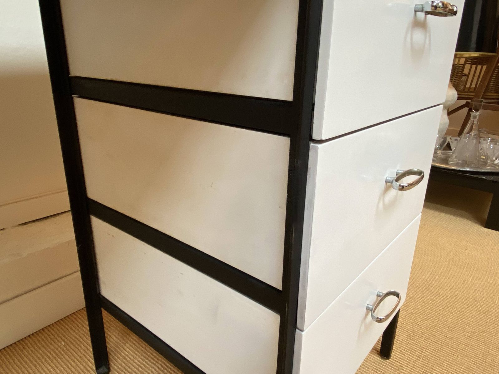 3632.0 Large Black And White Georges Nelson Desk For Herman Miller, USA, Circa 1950. photo