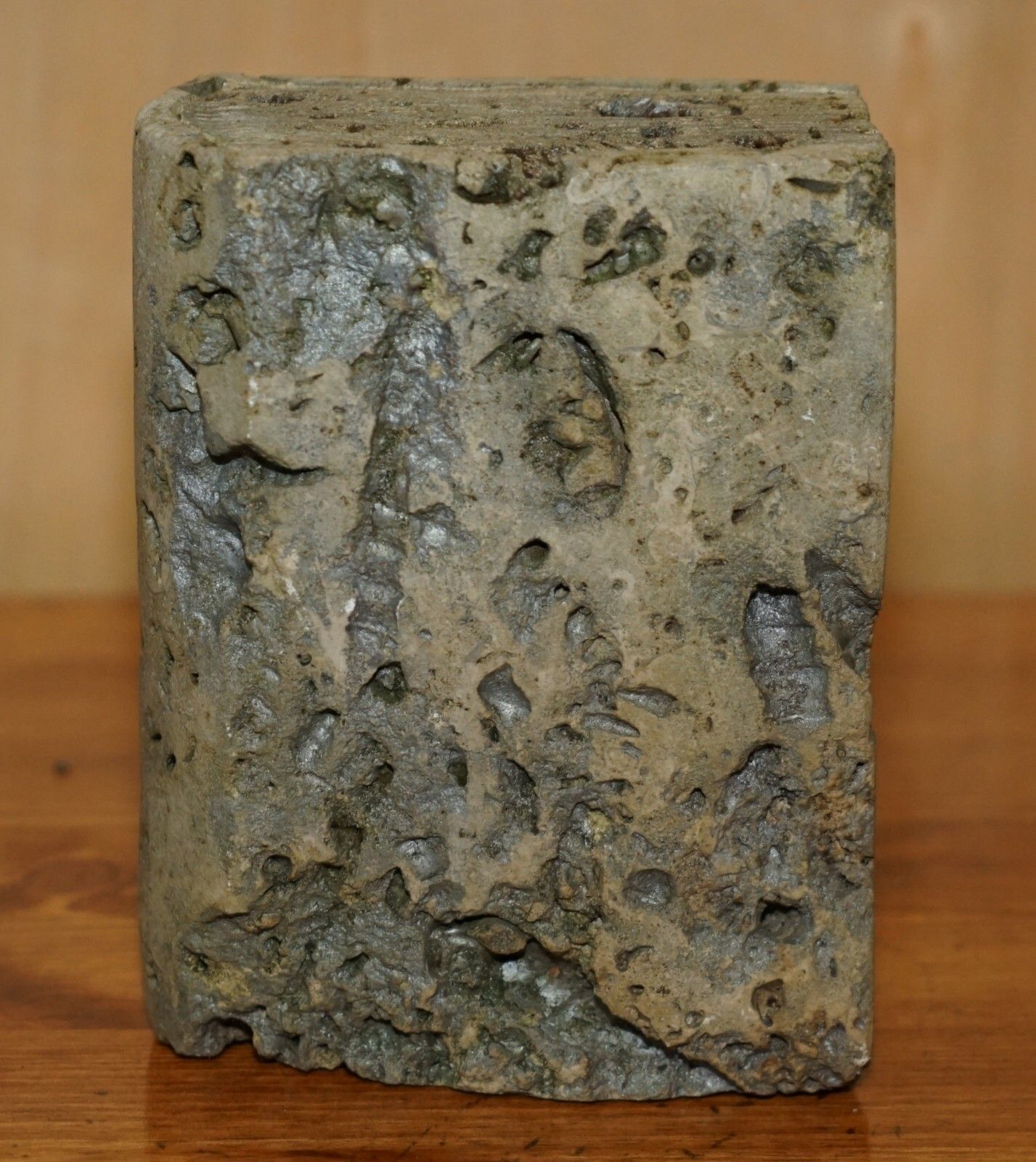 Sulpted Rough Cut Antique Library Book Carved From Rock Part Of A Large Suite photo Art