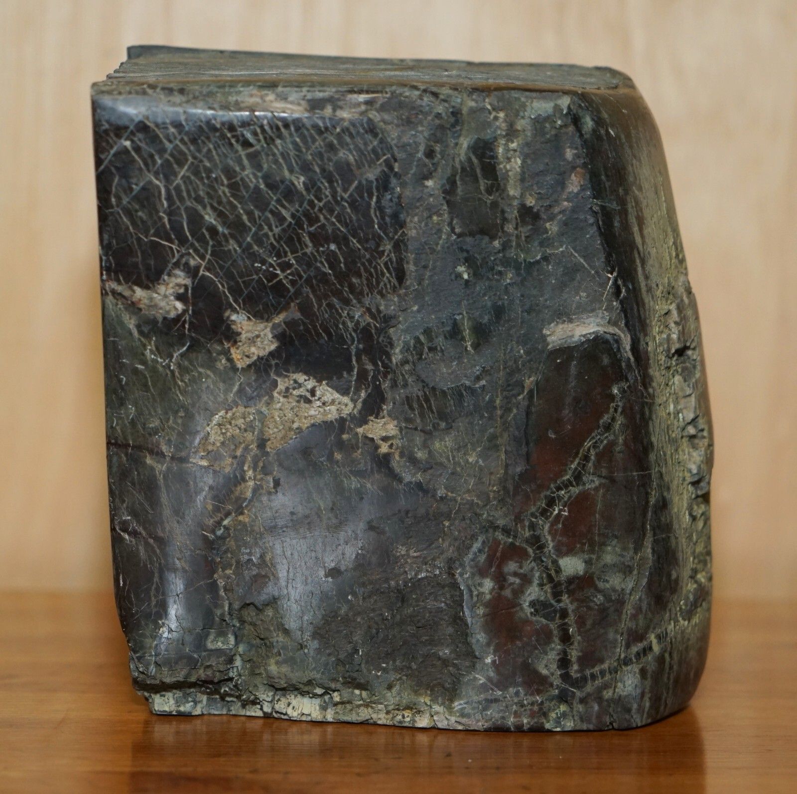 Distressed Sulpted Antique Library Book Carved From Rock Part Of A Large Set photo vintage